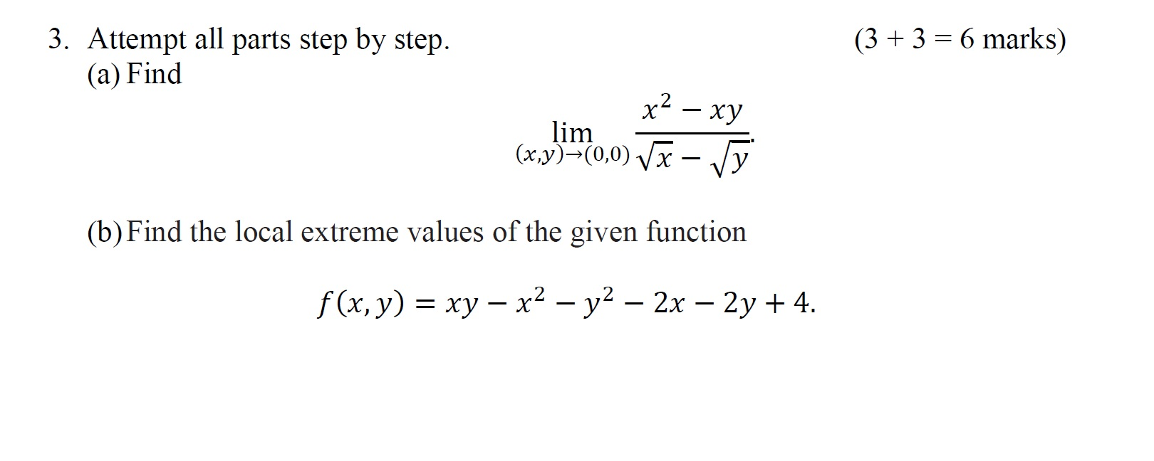 Solved 3 3 6 Marks 3 Attempt All Parts Step By Ste Chegg Com