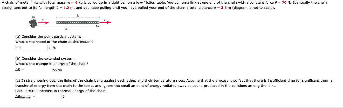 Metal Math Chain Link Solved A chain of metal links with total mass m = 6 kg is | Chegg.com