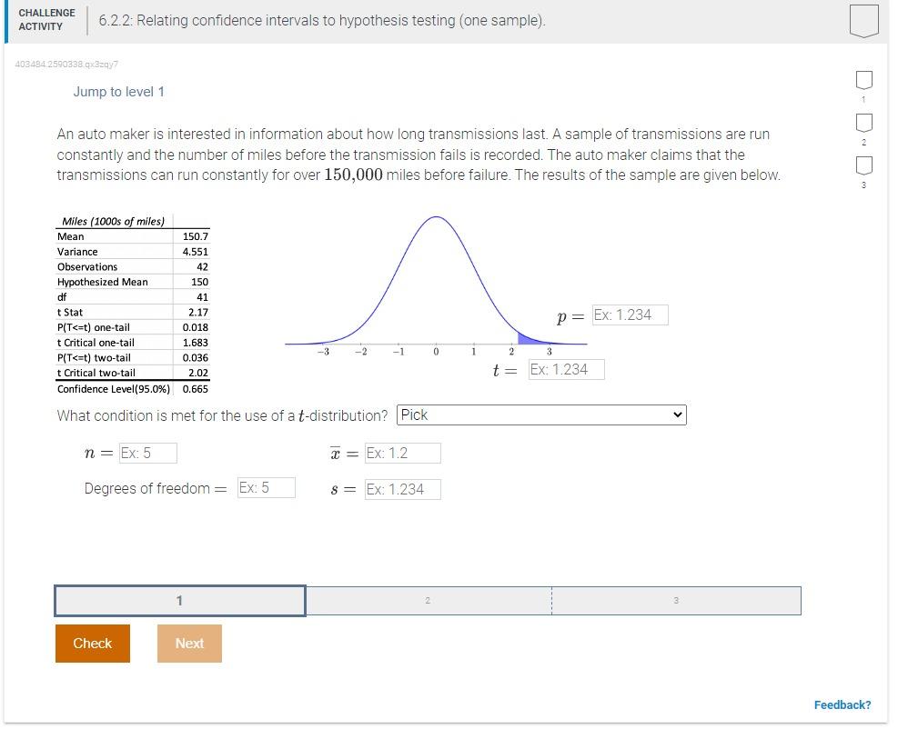 Solved CHALLENGE 6.2.2 Relating confidence intervals to