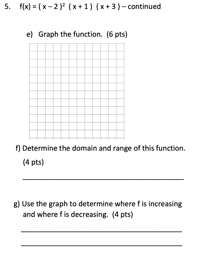 Solved 5. Answer the following about the polynomial | Chegg.com