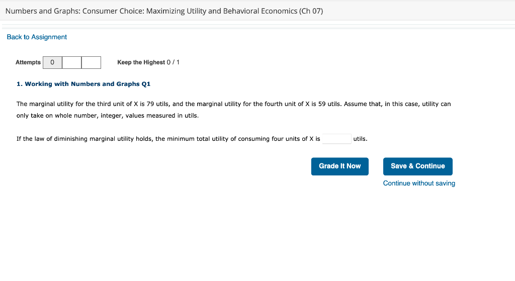 Solved Numbers and Graphs: Consumer Choice: Maximizing | Chegg.com