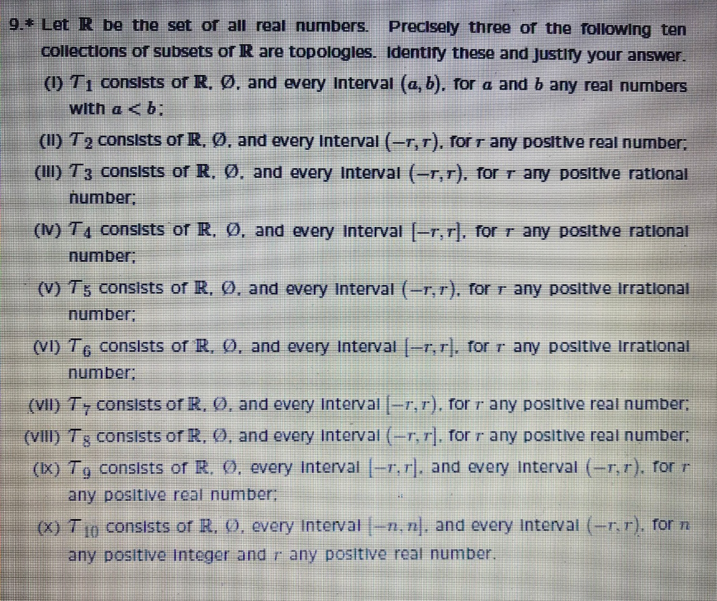 Solved 9.* Let R be the set of all real numbers. Precisely | Chegg.com