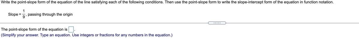 Solved Write the point-slope form of the equation of the | Chegg.com