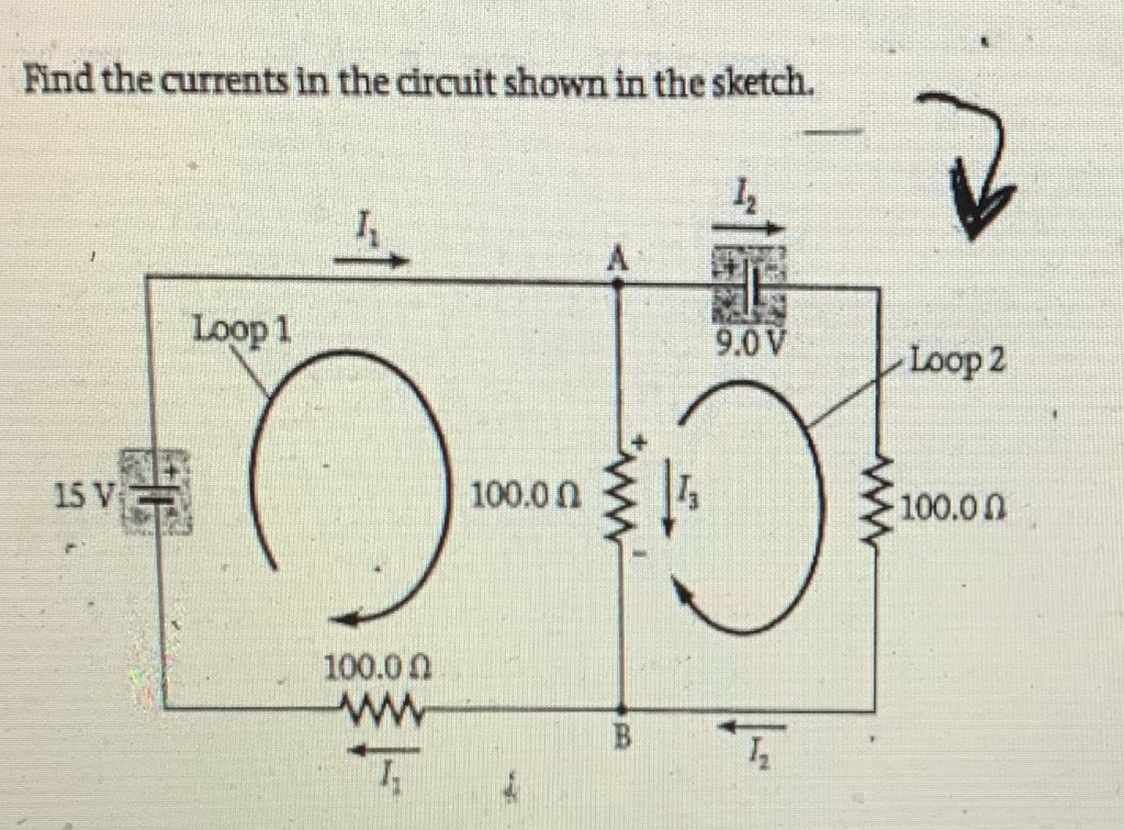 Solved Find the currents in the circuit shown in the sketch. | Chegg.com