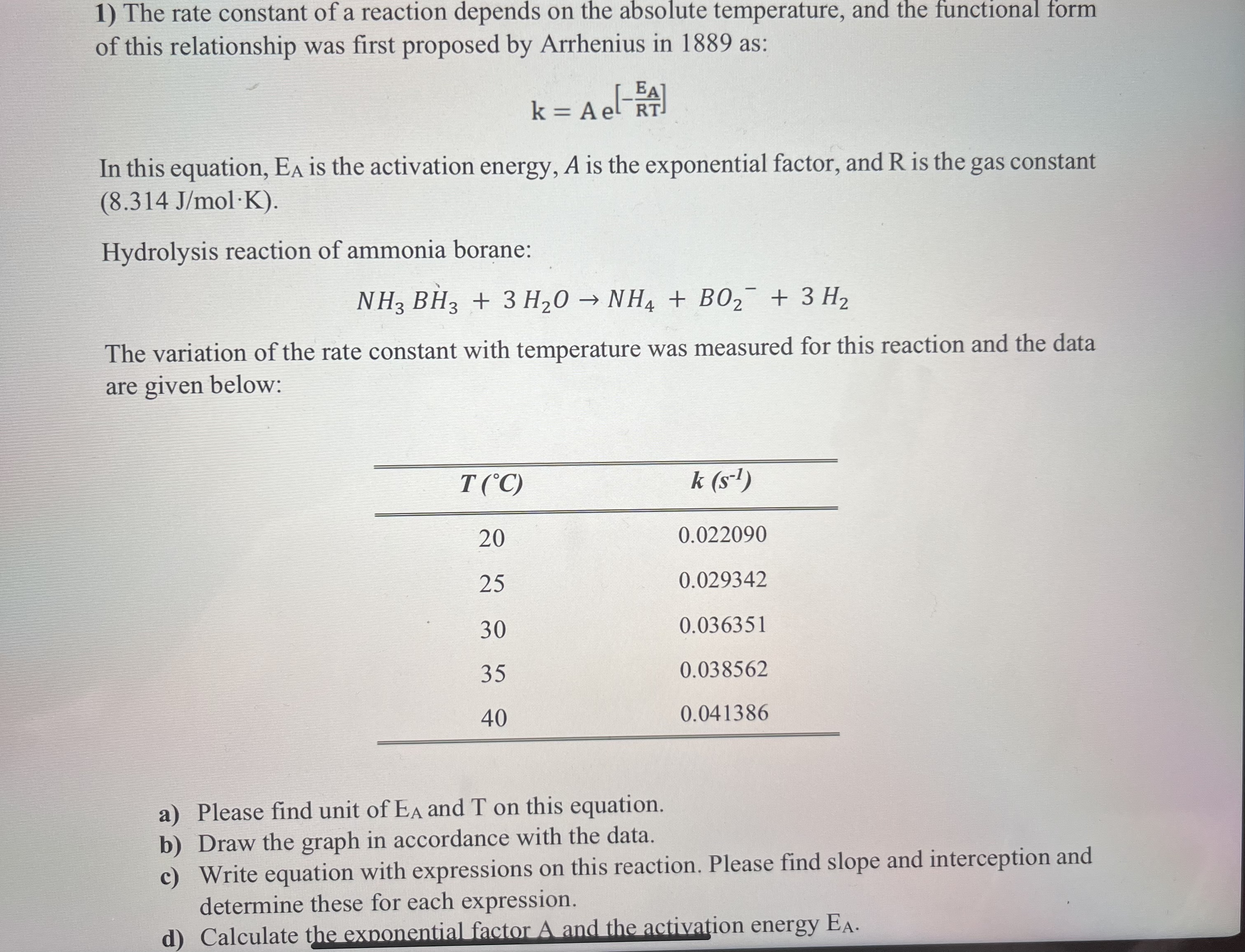 Solved by an EXPERT The rate constant of ﻿a reaction depends on ﻿the ...