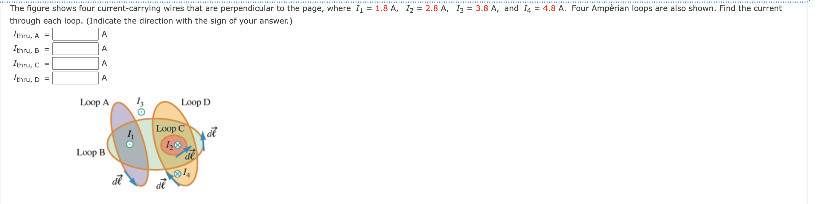 Solved (a) Wire A (b) Wire B FB=∏×N/mthrough Each Loop. | Chegg.com