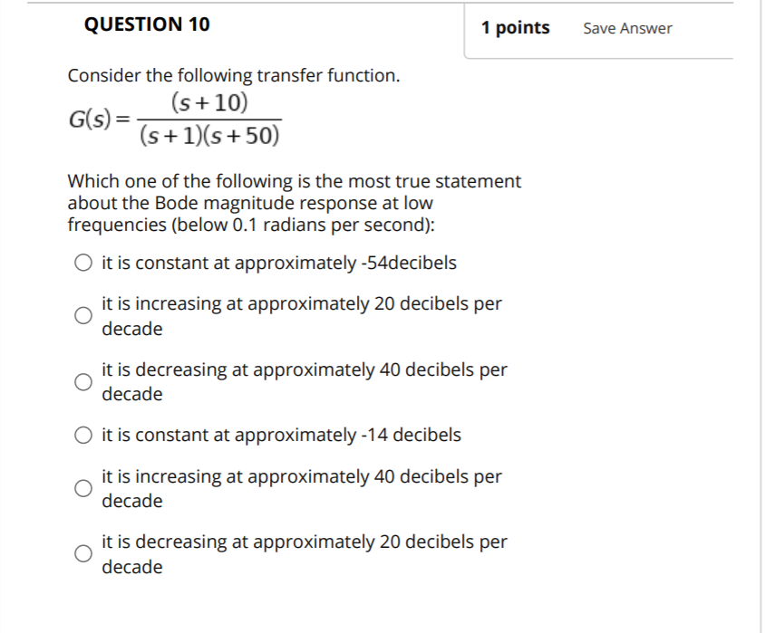 Solved QUESTION 10 1 points Save Answer Consider the | Chegg.com