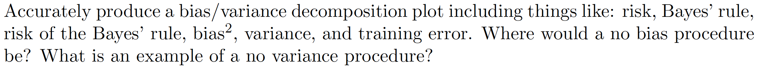 Accurately Produce A Bias/variance Decomposition Plot | Chegg.com