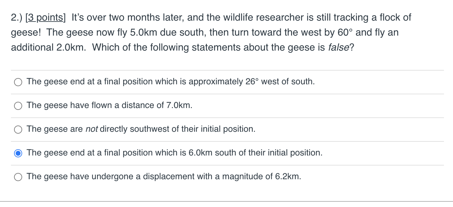 Solved 2.) [3 points) It's over two months later, and the | Chegg.com