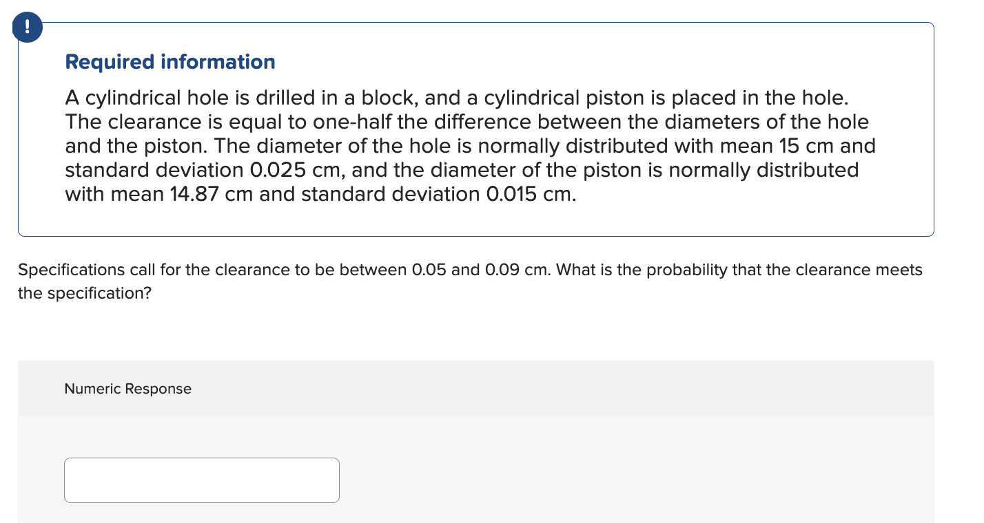 Solved Required information A cylindrical hole is drilled in