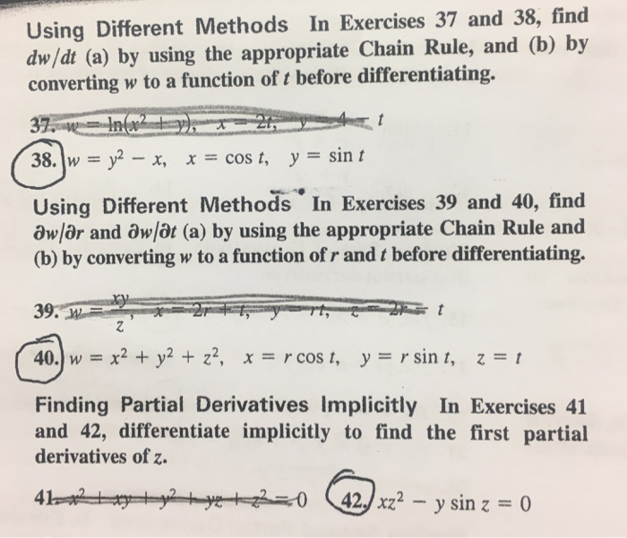 Solved Using Different Methods In Exercises 37 and 38, find | Chegg.com