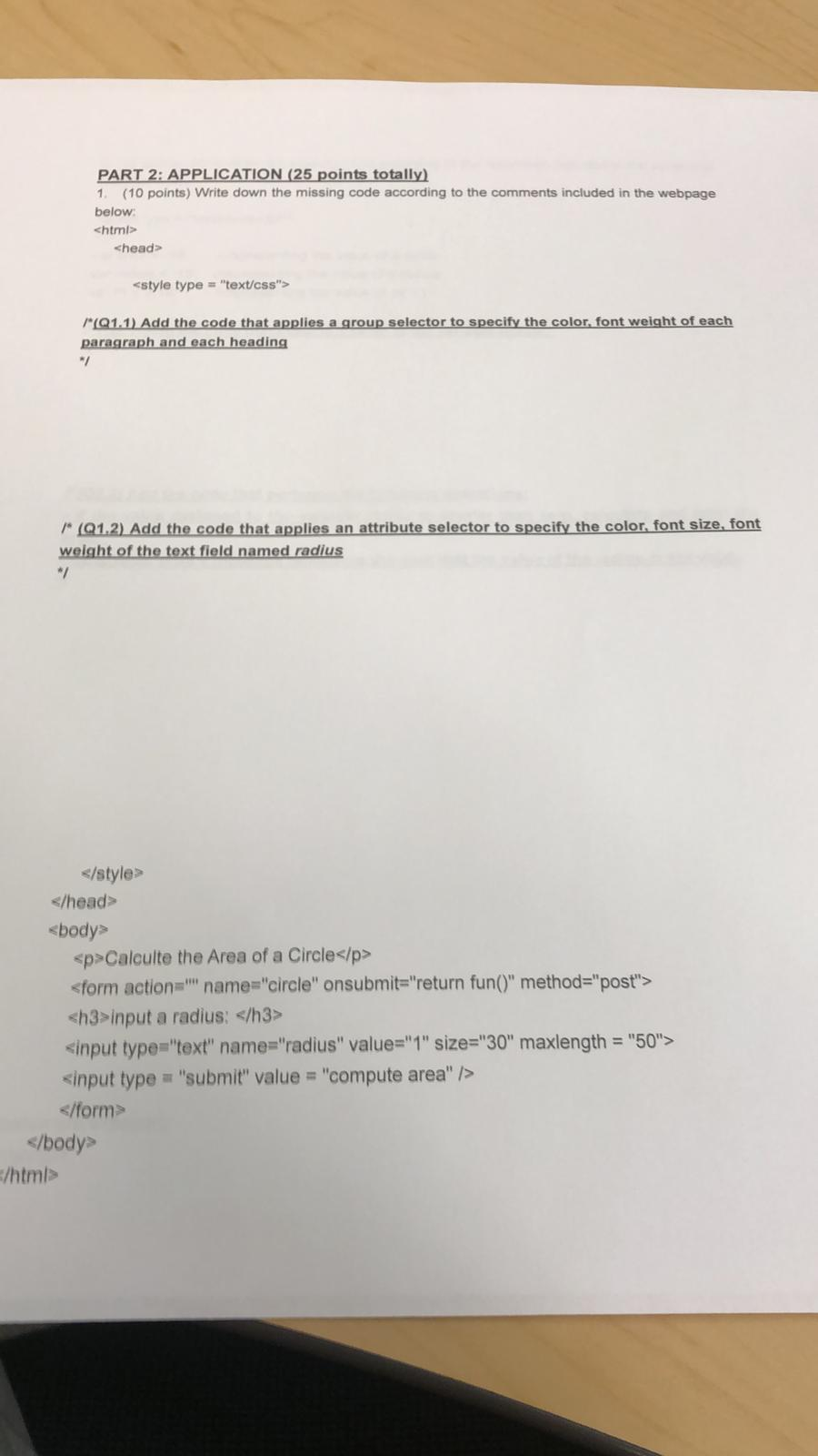 Solved PART 2: APPLICATION (25 points totally) 1. (10 | Chegg.com