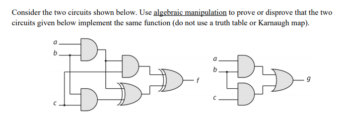 Solved Consider the two circuits shown below. Use algebraic | Chegg.com