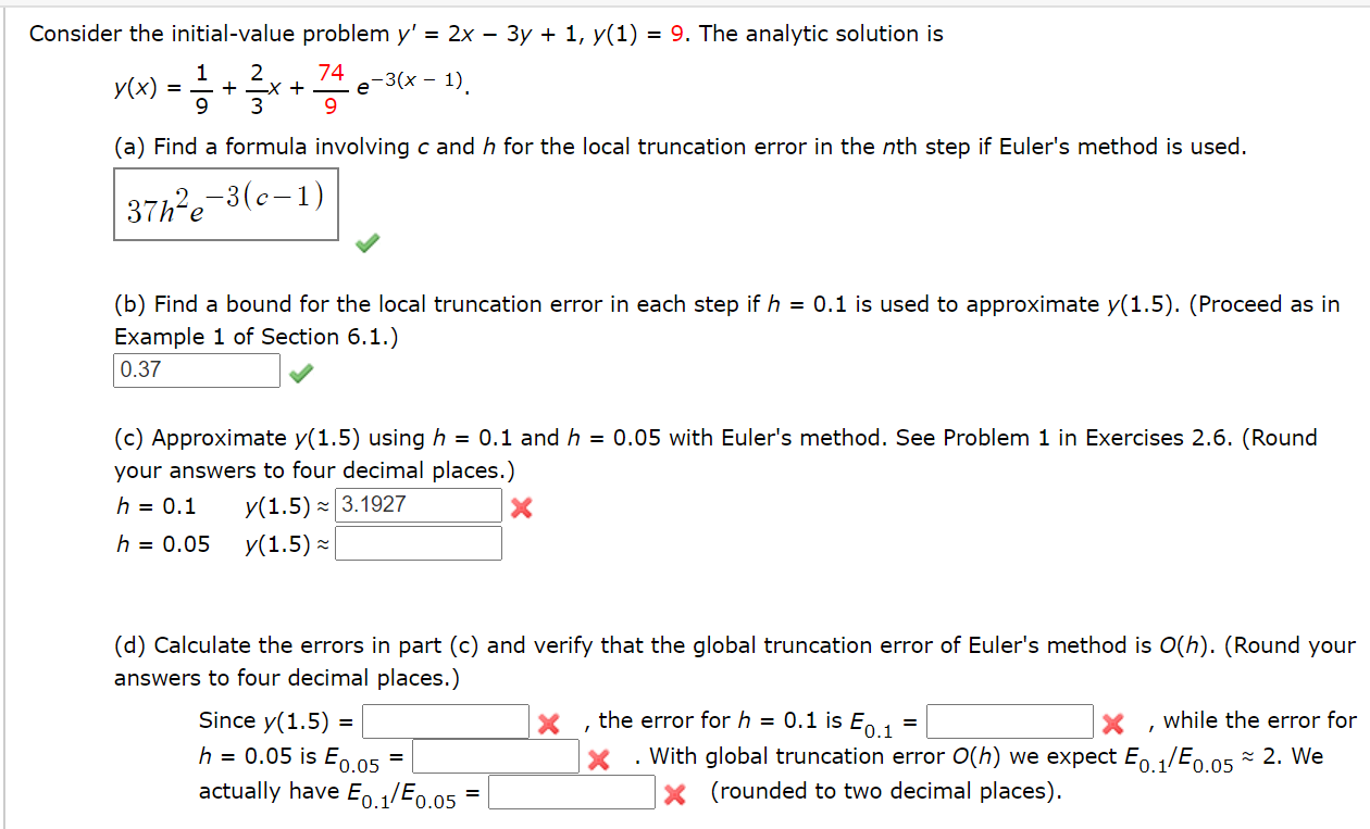 Solved Consider The Initial Value Problem Y 2x 3y Chegg Com