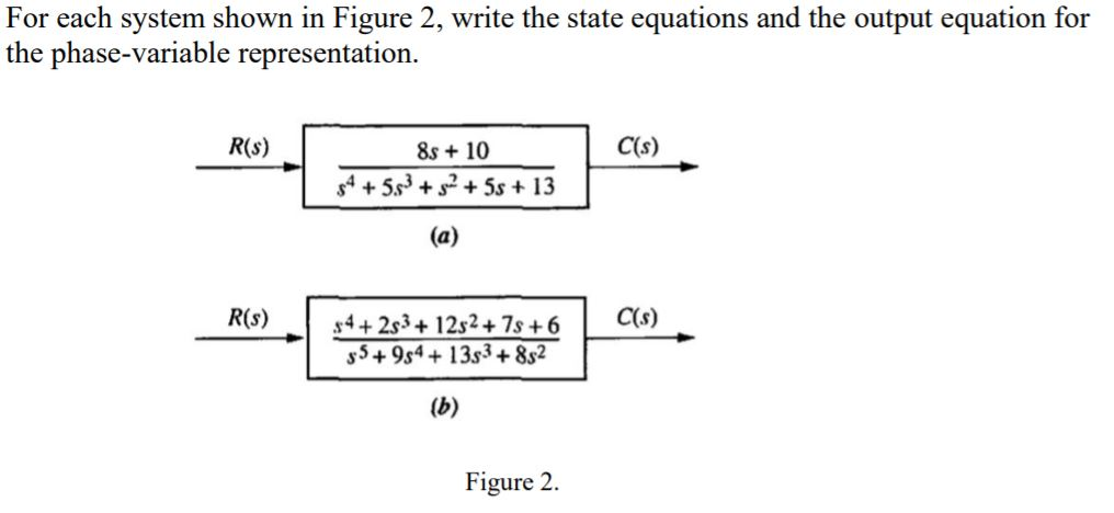 Solved For each system shown in Figure 2, write the state | Chegg.com