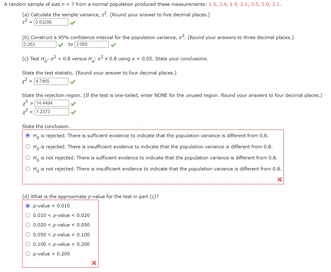 Solved A random sample of size n = 7 from a normal | Chegg.com