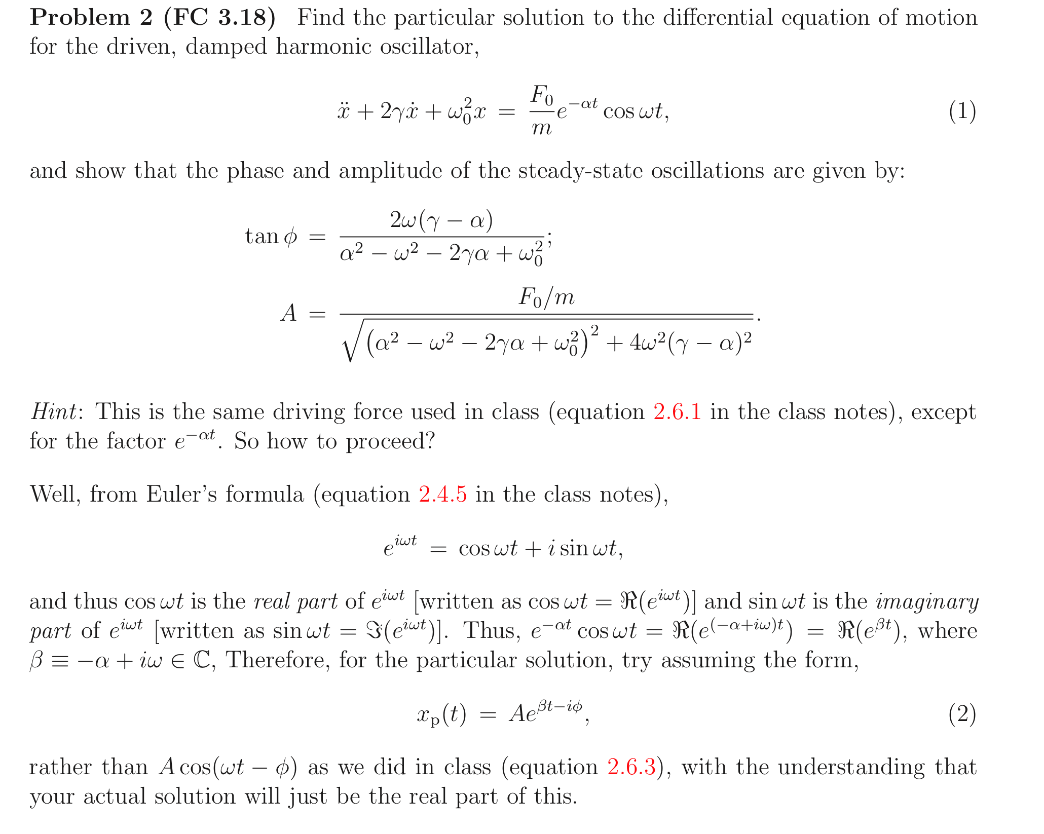 Solved Problem 2 Fc 3 18 Find The Particular Solution T Chegg Com