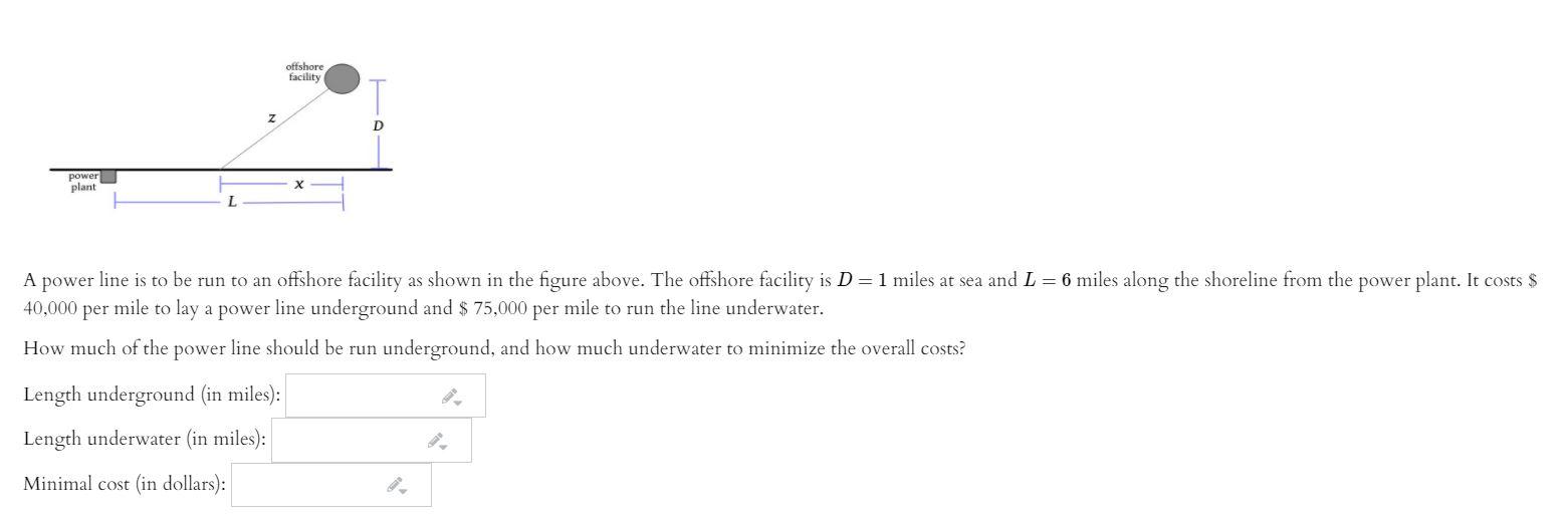 Solved offshore facility Z power plant L A power line is to | Chegg.com