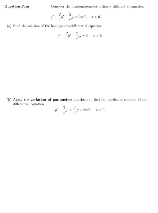 Solved Differential equations hw 4 | Chegg.com