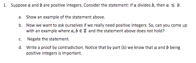 Solved 1. Suppose A And B Are Positive Integers. Consider | Chegg.com