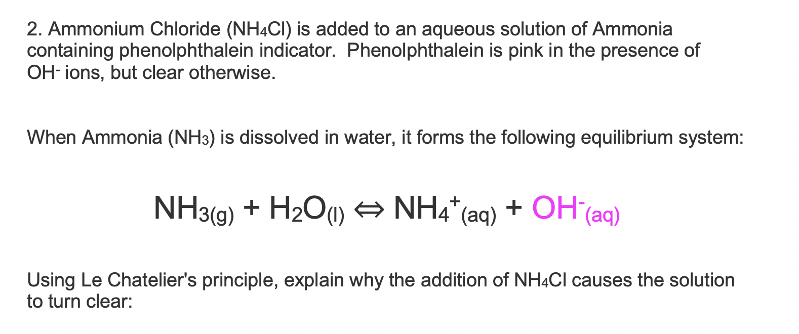 Write the chemical formula of ammonium chloride. Explain why an aueous  solution of ammonium chloirde 