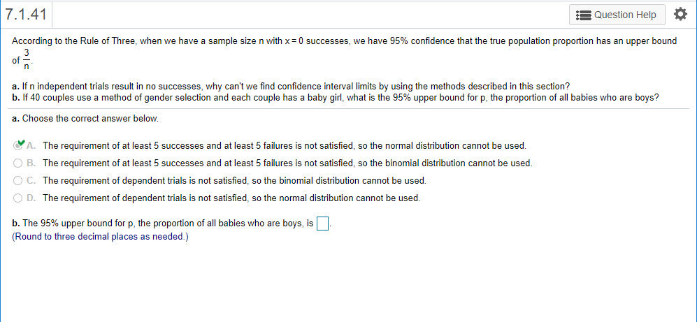 Solved 7.1.41 s Question Help o According to the Rule of | Chegg.com