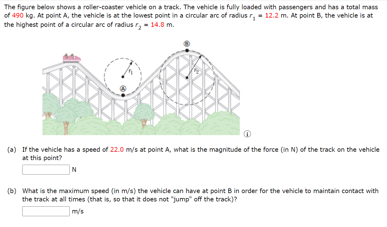 Solved The Figure Below Shows A Roller-coaster Vehicle On A | Chegg.com