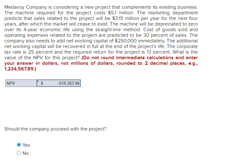 Solved Medavoy Company is considering a new project that