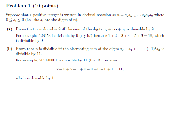 Solved Problem 1 (10 points) Suppose that a positive integer | Chegg.com