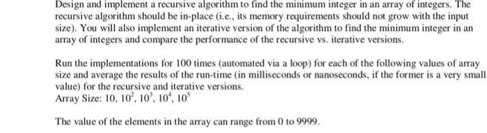 Solved Design and implement a recursive algorithm to find | Chegg.com
