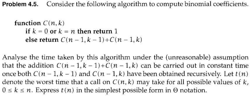 Solved Problem 4.5. Consider the following algorithm to | Chegg.com
