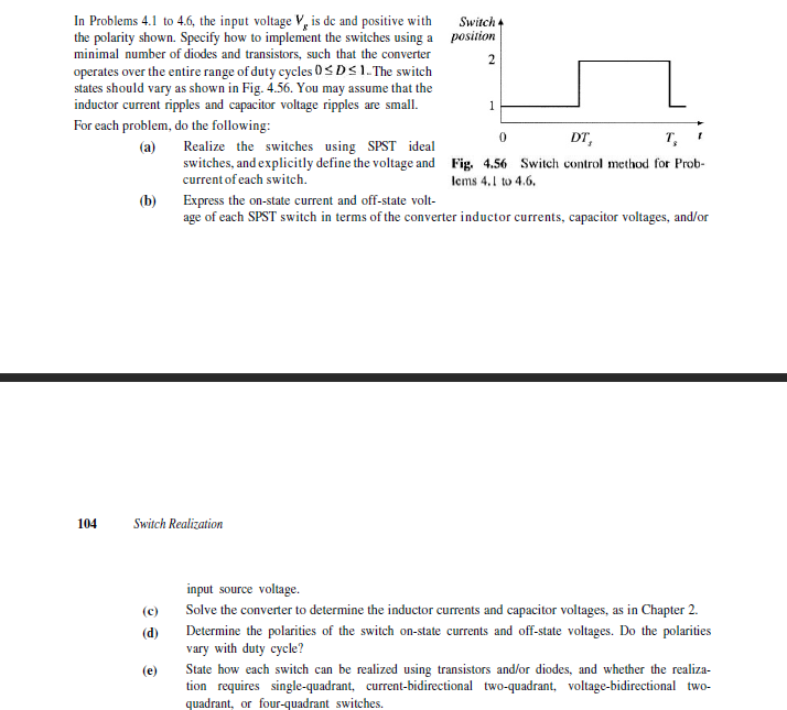 Solved 2 1 In Problems 4.1 to 4.6, the input voltage V, is | Chegg.com