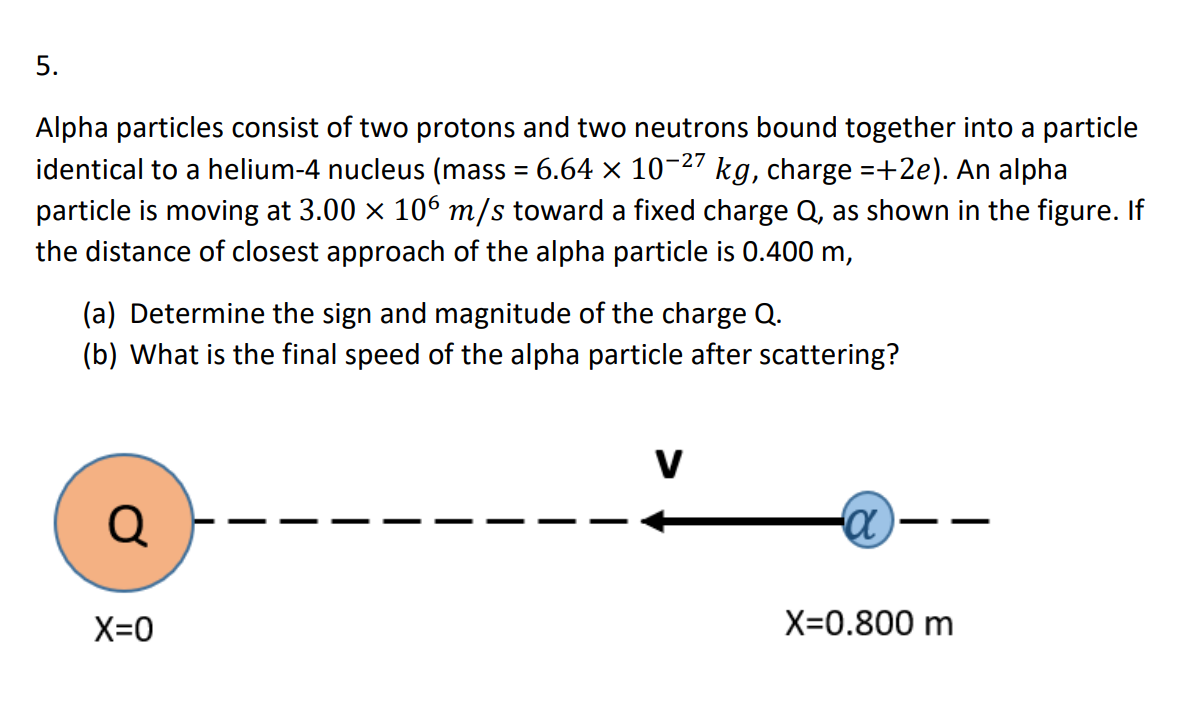 Solved 5. Alpha Particles Consist Of Two Protons And Two | Chegg.com