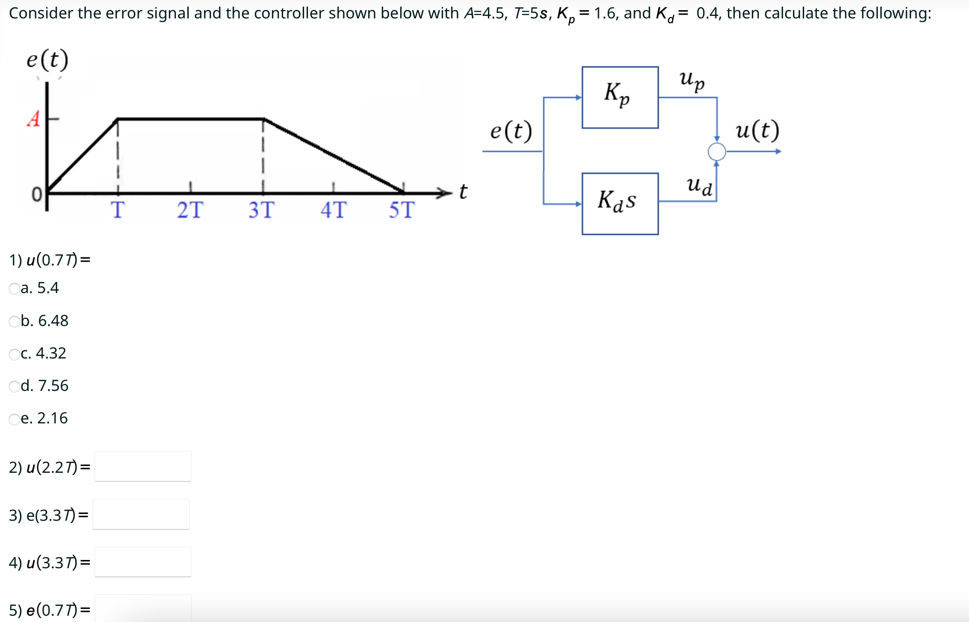 [solved] Consider The Error Signal And The Controller Show