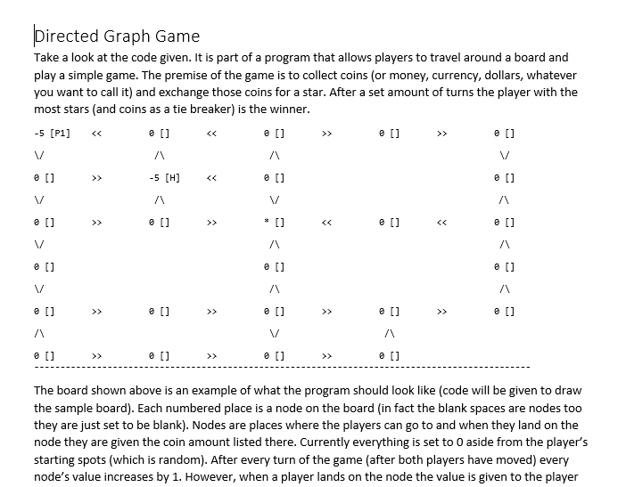 Directed Graph Game Take a look at the code given. It | Chegg.com