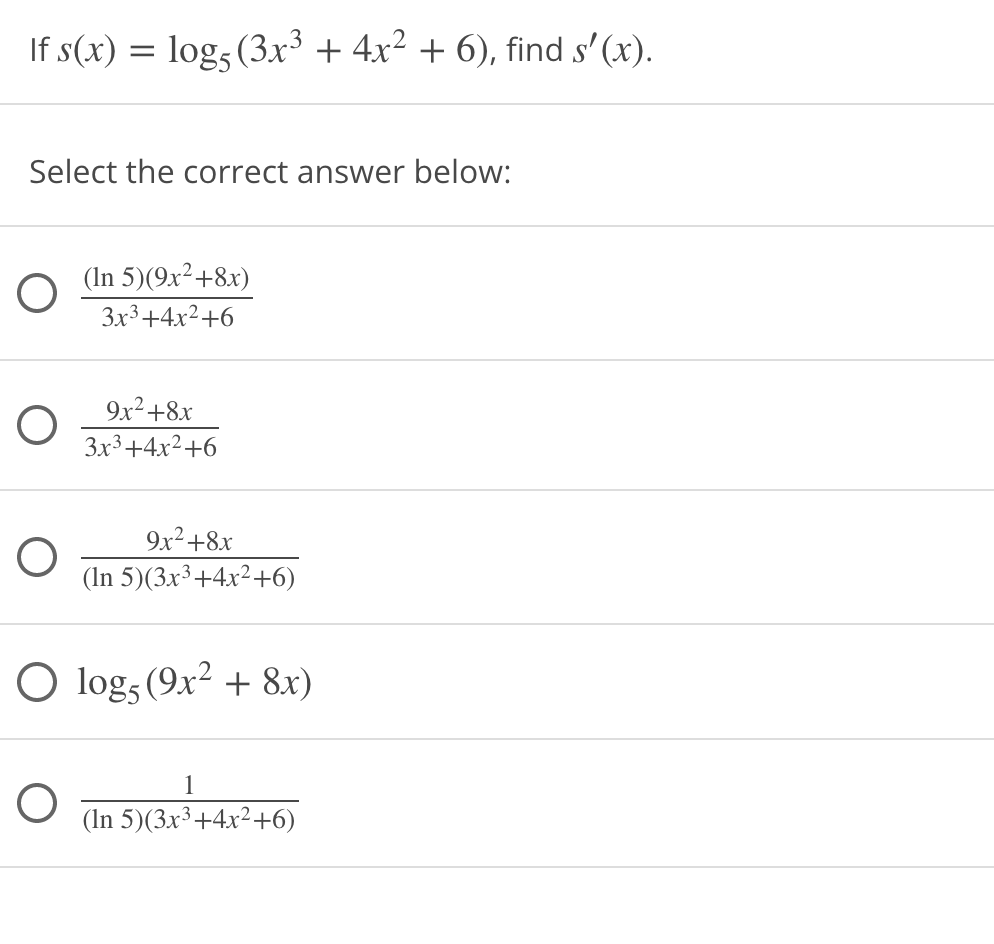 log x 2 − 5x 6 )= 8 3