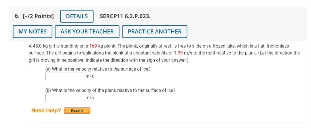 Solved 6. [-/2 Points] DETAILS MY NOTES ASK YOUR TEACHER | Chegg.com