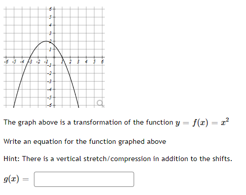 Solved The graph above is a transformation of the function | Chegg.com