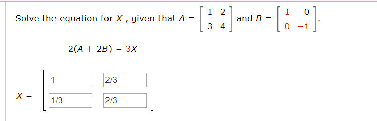 Solved Solve the equation for X, given that A = [1 21 11 01 | Chegg.com