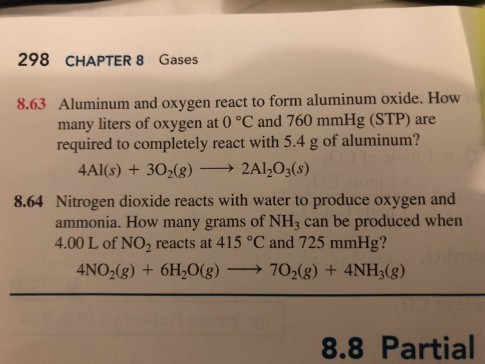 Solved Aluminum and oxygen react to form aluminum oxide. How