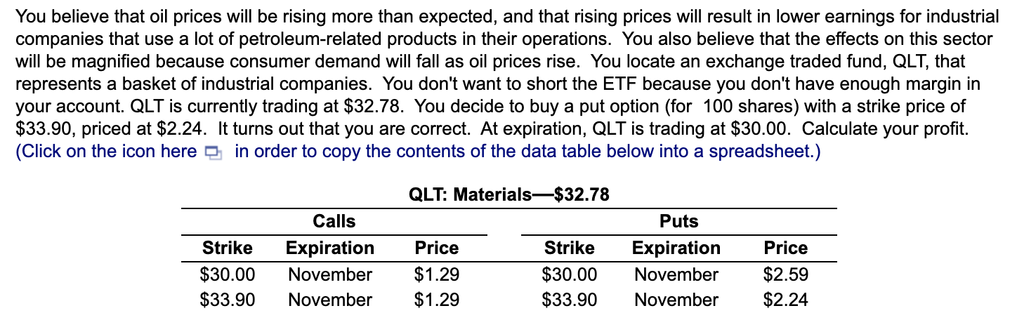 Solved You Believe That Oil Prices Will Be Rising More Than | Chegg.com