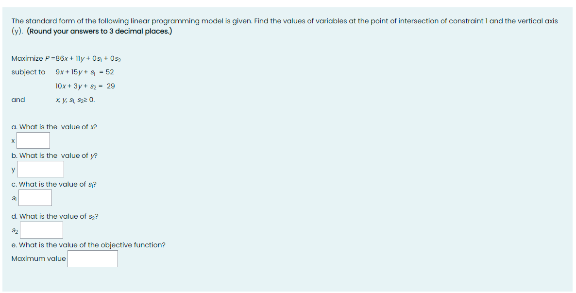 Solved The standard form of the following linear programming | Chegg.com