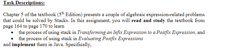Task Descriptions: Chapter 5 of the textbook (5th | Chegg.com