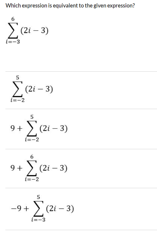 Solved Which Expression Is Equivalent To The Given Chegg