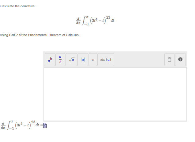 Solved Calculate the derivative using Part 2 of the | Chegg.com