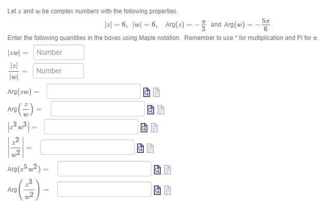 Solved Let Z And W Be Complex Numbers With The Following Chegg Solved Let Z And W Be Complex Numbers With The Following Chegg