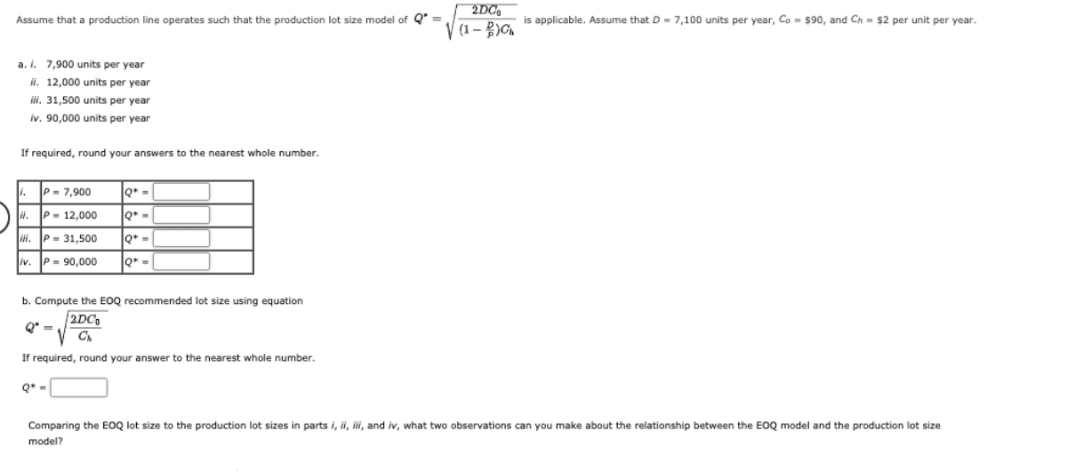 Solved Assume That A Production Line Operates Such That T Chegg Com