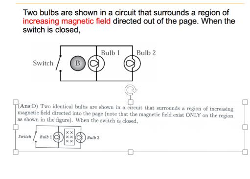 Solved Two bulbs are shown in a circuit that surrounds a | Chegg.com