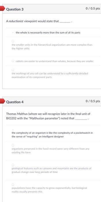 Solved Question 1 0/0.5 pts Which of the following | Chegg.com