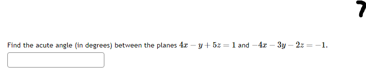 Solved Find The Acute Angle (in Degrees) Between The Planes | Chegg.com